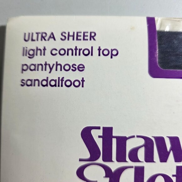 Strawbridge & Clothier Ultra Sheer Control Top Pantyhose Sandalfoot Navy Size C - Picture 2 of 4
